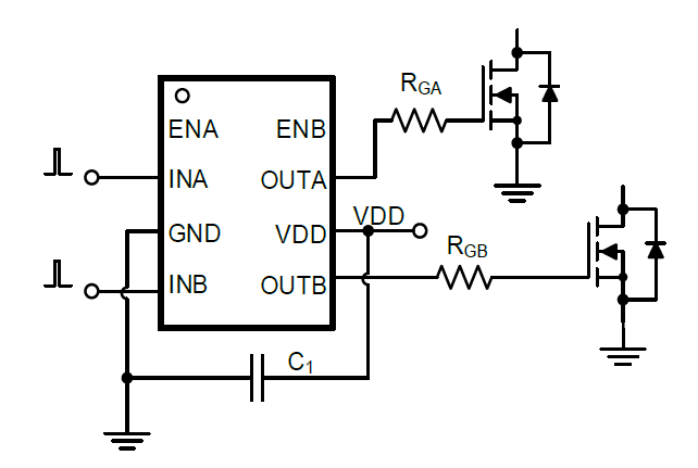 Dual 4A/4A MOSFT/IGBT Gate Driver with Stackable Output